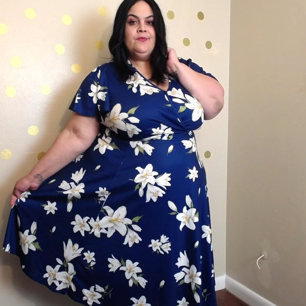 Plus Size Floral Print Midi Dress Size 24